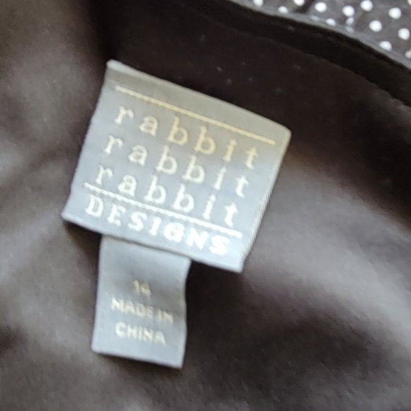 Rabbit Designs Black Sleeveless Polkadot Lined Dress Women's Size 14 963 - Picture 5 of 8